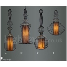 Designer Touch Decorative Country Vintage Metal Vase Shape Pendant Light