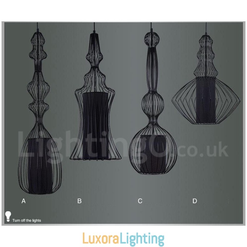 Designer Touch Decorative Country Vintage Metal Vase Shape Pendant Light