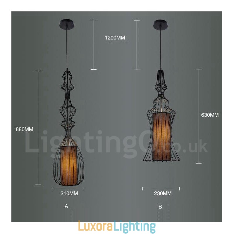 Designer Touch Decorative Country Vintage Metal Vase Shape Pendant Light