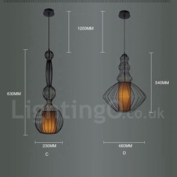 Designer Touch Decorative Country Vintage Metal Vase Shape Pendant Light