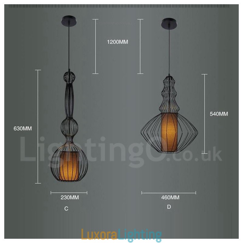 Designer Touch Decorative Country Vintage Metal Vase Shape Pendant Light