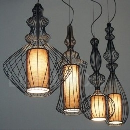 Designer Touch Decorative Country Vintage Metal Vase Shape Pendant Light