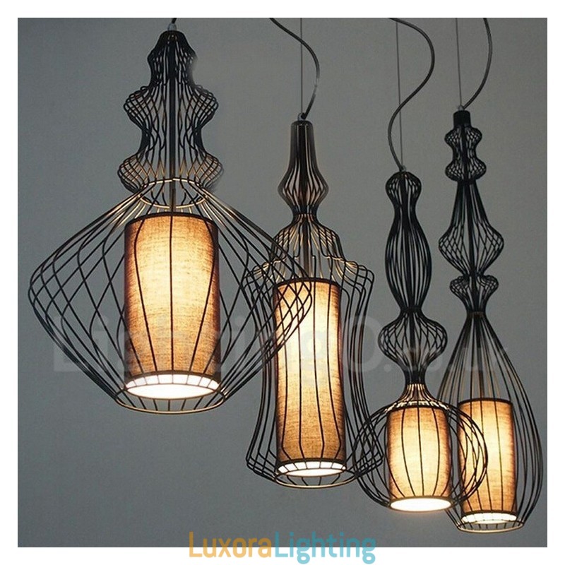 Designer Touch Decorative Country Vintage Metal Vase Shape Pendant Light