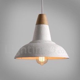 Designer Touch Decorative Modern Contemporary 1 Light Wood Concrte Pendant Light