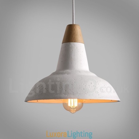 Designer Touch Decorative Modern Contemporary 1 Light Wood Concrte Pendant Light