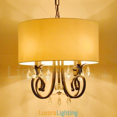 Designer Touch Decorative Rustic Lodge Metal Drum Pendant Light