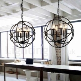 Designer Touch Decorative 6 Light Metal Globe Vintage Pendant Light
