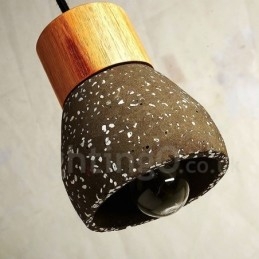 Designer Touch Decorative Modern Contemporary 1 Light Wood Concrte Pendant Light