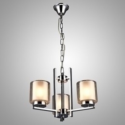Designer Touch Decorative Iron Electroplated Chandelier with Glass Shade Classic Candle Lighting Lamp 3 Heads