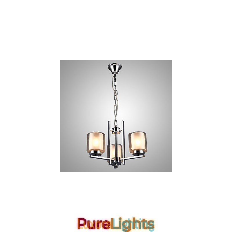 Designer Touch Decorative Iron Electroplated Chandelier with Glass Shade Classic Candle Lighting Lamp 3 Heads