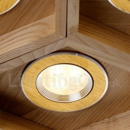 Designer Touch Decorative 5 Light Wood Modern Contemporary Pendant Light
