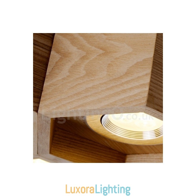 Designer Touch Decorative 5 Light Wood Modern Contemporary Pendant Light