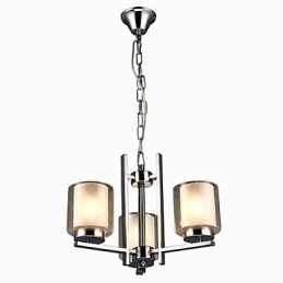 Designer Touch Decorative Iron Electroplated Chandelier with Glass Shade Classic Candle Lighting Lamp 3 Heads