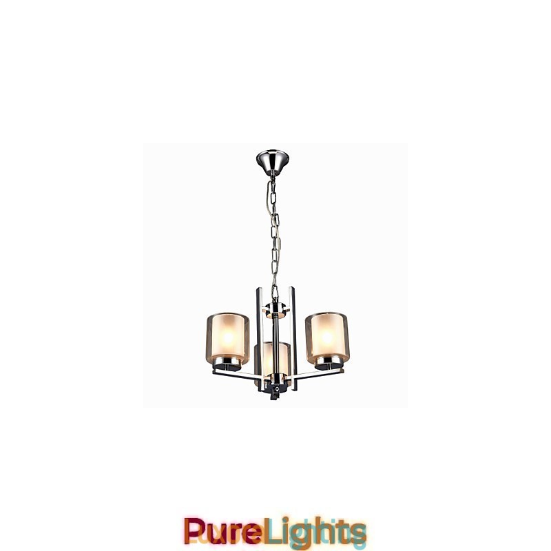 Designer Touch Decorative Iron Electroplated Chandelier with Glass Shade Classic Candle Lighting Lamp 3 Heads