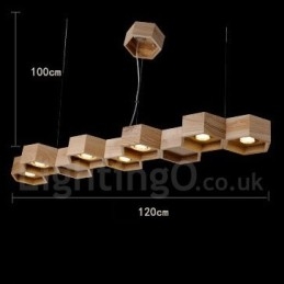 Designer Touch Decorative 7 Light Wood Modern Contemporary Pendant Light