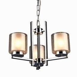 Designer Touch Decorative Iron Electroplated Chandelier with Glass Shade Classic Candle Lighting Lamp 3 Heads