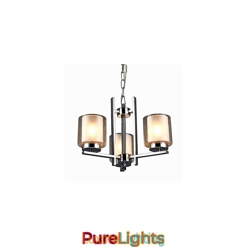 Designer Touch Decorative Iron Electroplated Chandelier with Glass Shade Classic Candle Lighting Lamp 3 Heads