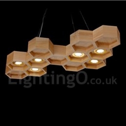Designer Touch Decorative 6 Light Wood Modern Contemporary Pendant Light