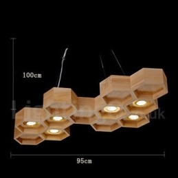 Designer Touch Decorative 6 Light Wood Modern Contemporary Pendant Light