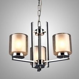 Designer Touch Decorative Iron Electroplated Chandelier with Glass Shade Classic Candle Lighting Lamp 3 Heads