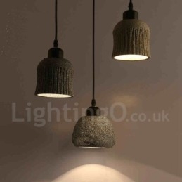 Designer Touch Decorative Retro Vintage Wood Concrte Pendant Light