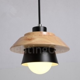 Designer Touch Decorative Metal Wood 1 Light Pendant Light