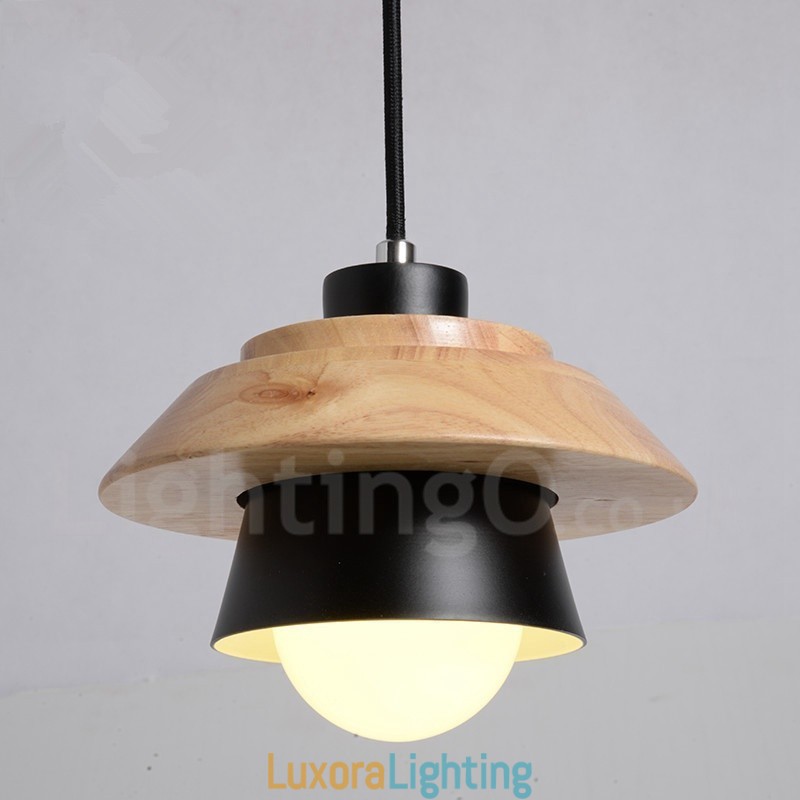 Designer Touch Decorative Metal Wood 1 Light Pendant Light