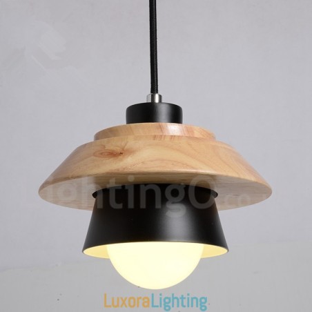 Designer Touch Decorative Metal Wood 1 Light Pendant Light