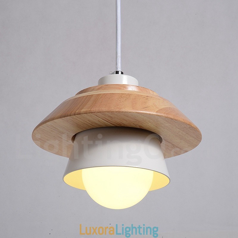 Designer Touch Decorative Metal Wood 1 Light Pendant Light