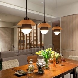 Designer Touch Decorative Metal Wood 1 Light Pendant Light