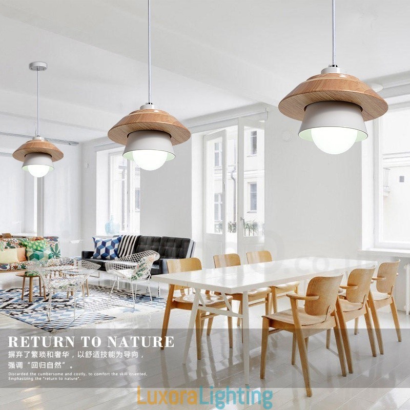 Designer Touch Decorative Metal Wood 1 Light Pendant Light