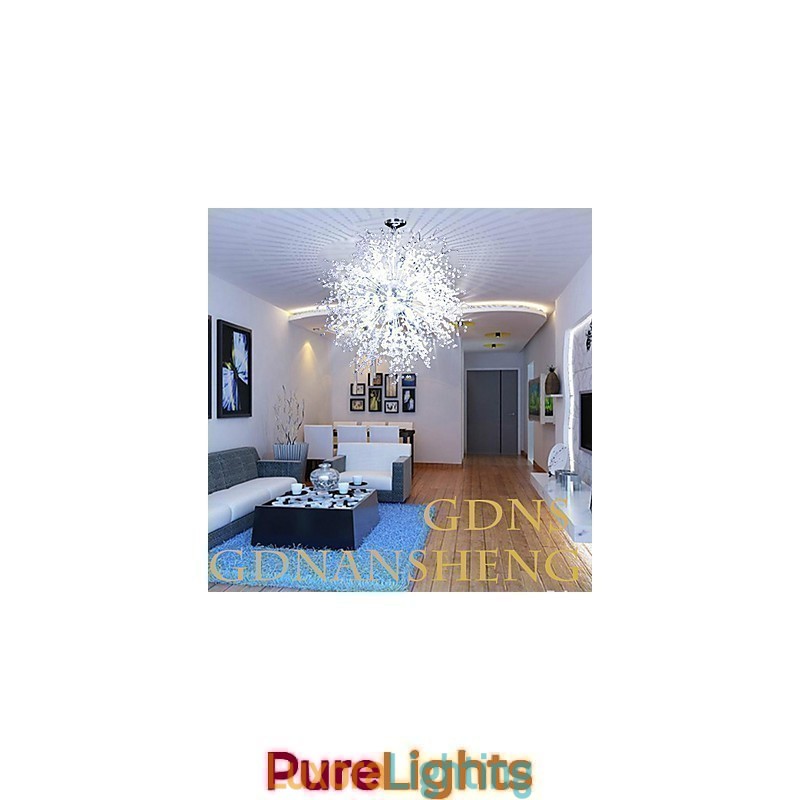 Designer Touch Decorative Modern Lantern Globe Crystal Chrome Metal Flush Mount