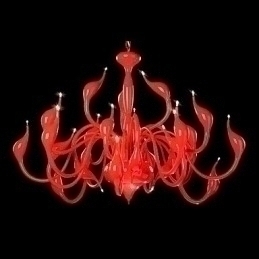 Designer Touch Decorative Modern Chandelier Light 24 Lights G4 Red Painting