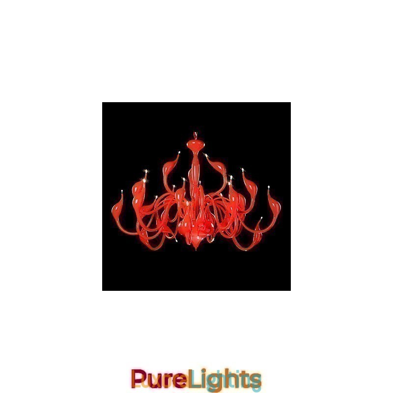Designer Touch Decorative Modern Chandelier Light 24 Lights G4 Red Painting