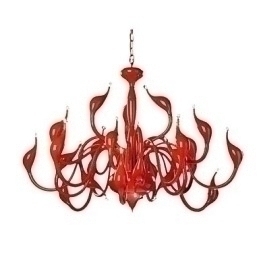 Designer Touch Decorative Modern Chandelier Light 24 Lights G4 Red Painting