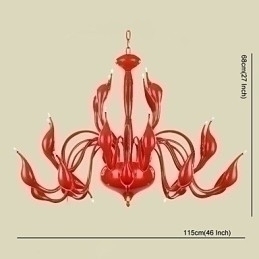 Designer Touch Decorative Modern Chandelier Light 24 Lights G4 Red Painting