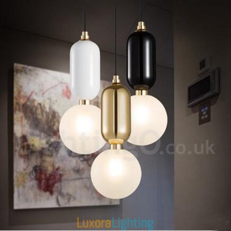 Designer Touch Decorative Modern Contemporary Pendant Light with Glass Shade