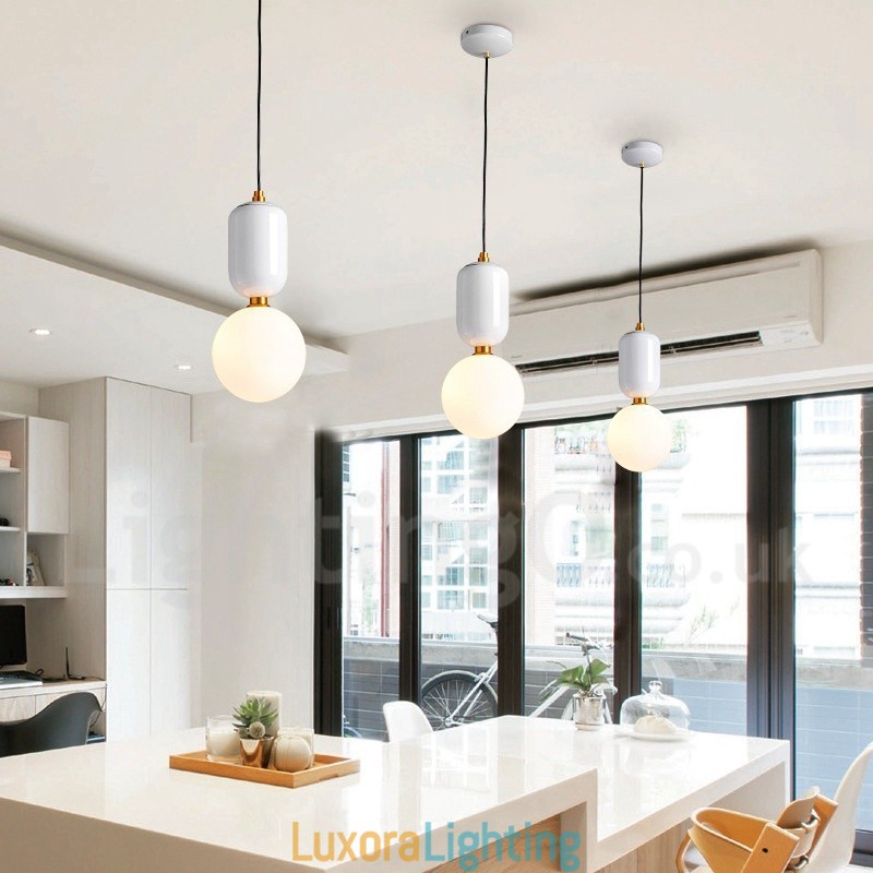 Designer Touch Decorative Modern Contemporary Pendant Light with Glass Shade