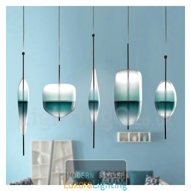 Designer Touch Decorative Modern Contemporary Gradient Color Pendant Light with Glass Shade
