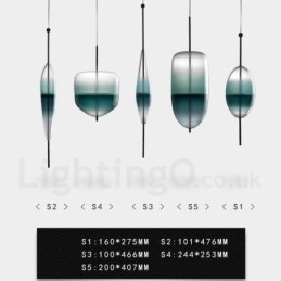 Designer Touch Decorative Modern Contemporary Gradient Color Pendant Light with Glass Shade