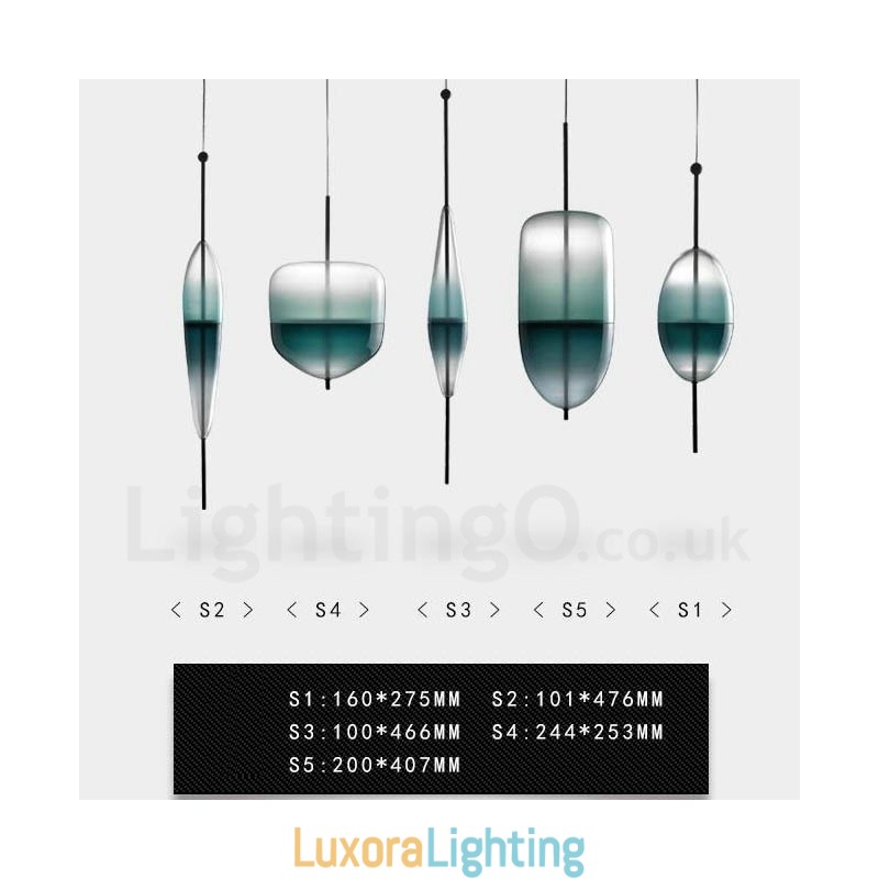 Designer Touch Decorative Modern Contemporary Gradient Color Pendant Light with Glass Shade