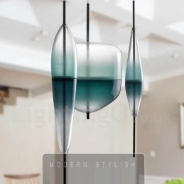 Designer Touch Decorative Modern Contemporary Gradient Color Pendant Light with Glass Shade