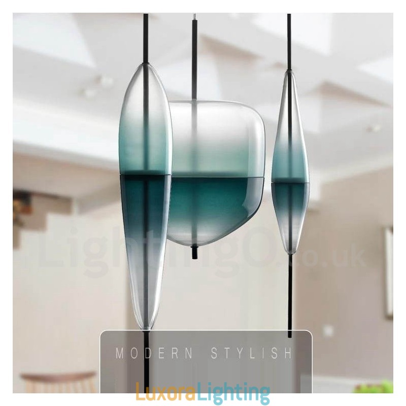 Designer Touch Decorative Modern Contemporary Gradient Color Pendant Light with Glass Shade