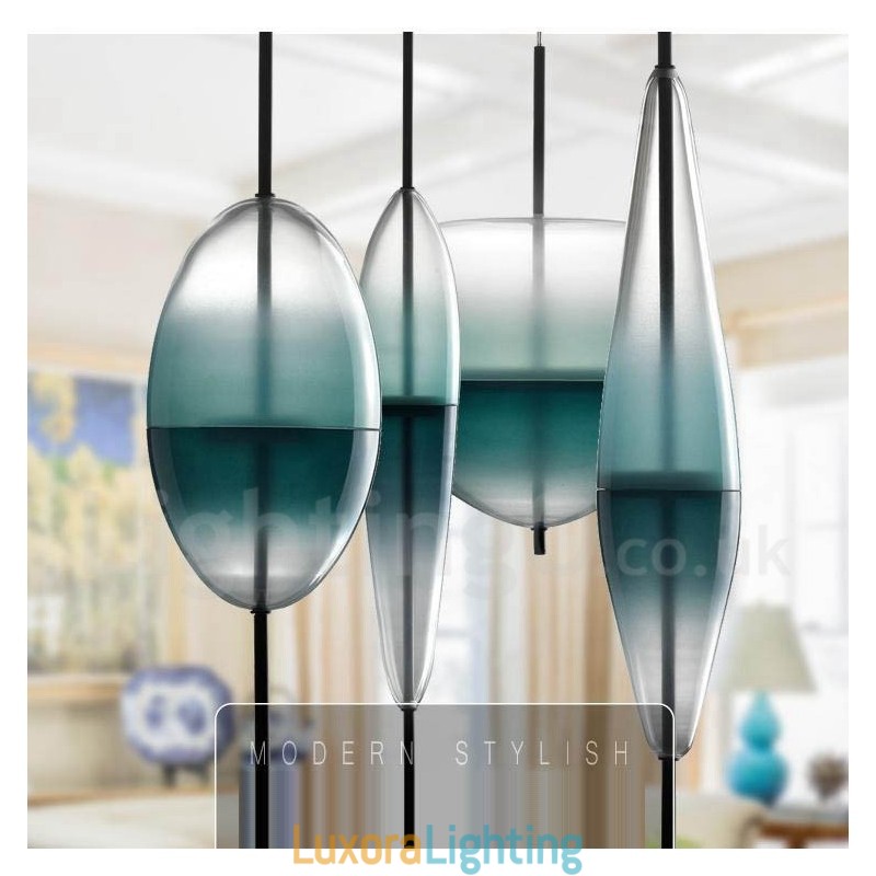 Designer Touch Decorative Modern Contemporary Gradient Color Pendant Light with Glass Shade