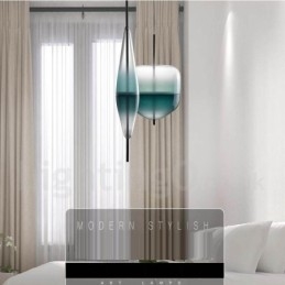 Designer Touch Decorative Modern Contemporary Gradient Color Pendant Light with Glass Shade