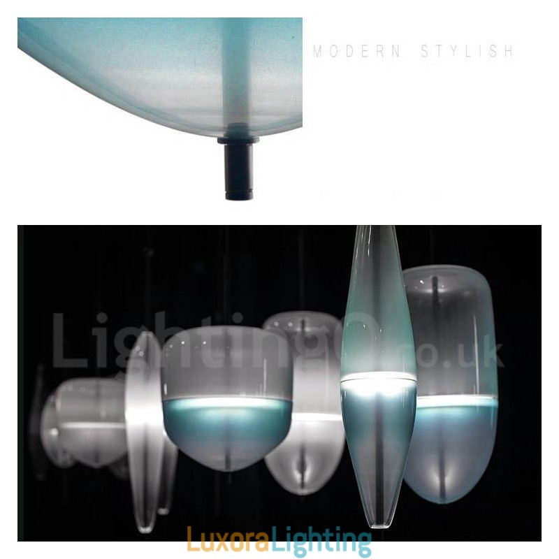 Designer Touch Decorative Modern Contemporary Gradient Color Pendant Light with Glass Shade