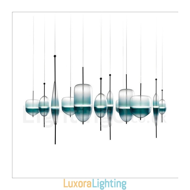 Designer Touch Decorative Modern Contemporary Gradient Color Pendant Light with Glass Shade