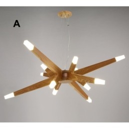 Designer Touch Decorative Modern Contemporary Wood 12 Light Pendant Light