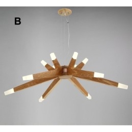 Designer Touch Decorative Modern Contemporary Wood 12 Light Pendant Light
