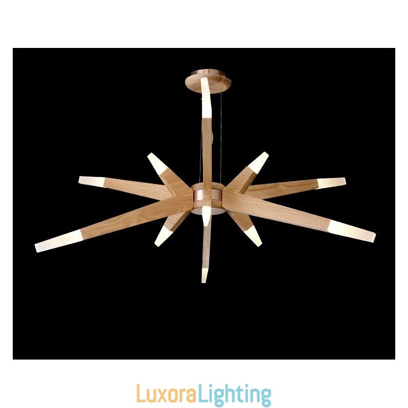 Designer Touch Decorative Modern Contemporary Wood 12 Light Pendant Light